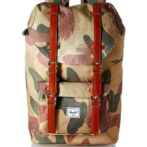 Herschel Little America Laptop Backpack (Brushstroke Camo/Tan Synthetic Leather)